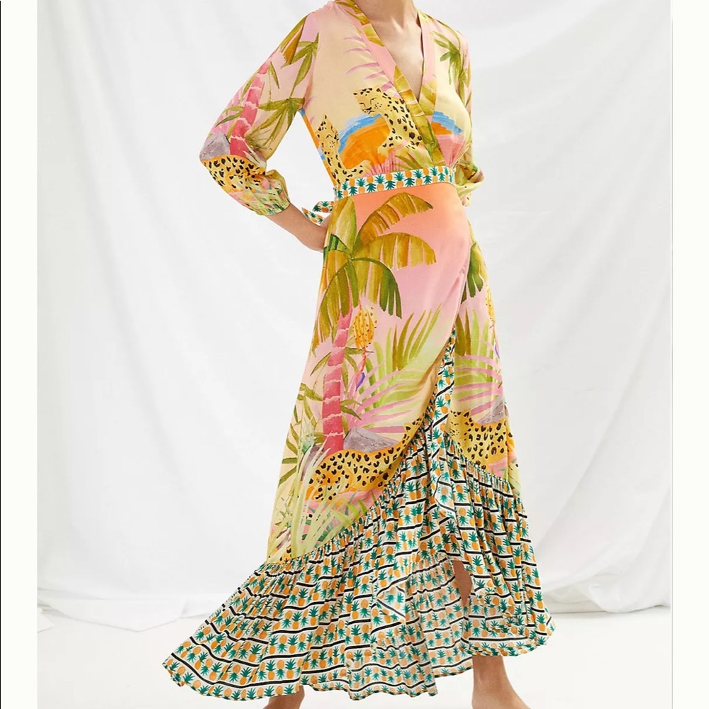 Anthropologie farm rio tropical wrap maxi dress - Picture 4 of 7